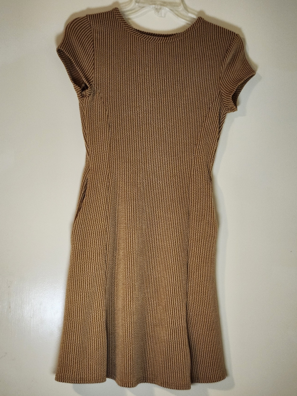Vintage Urban Rose Brown Flare Dress With Side Pockets S
